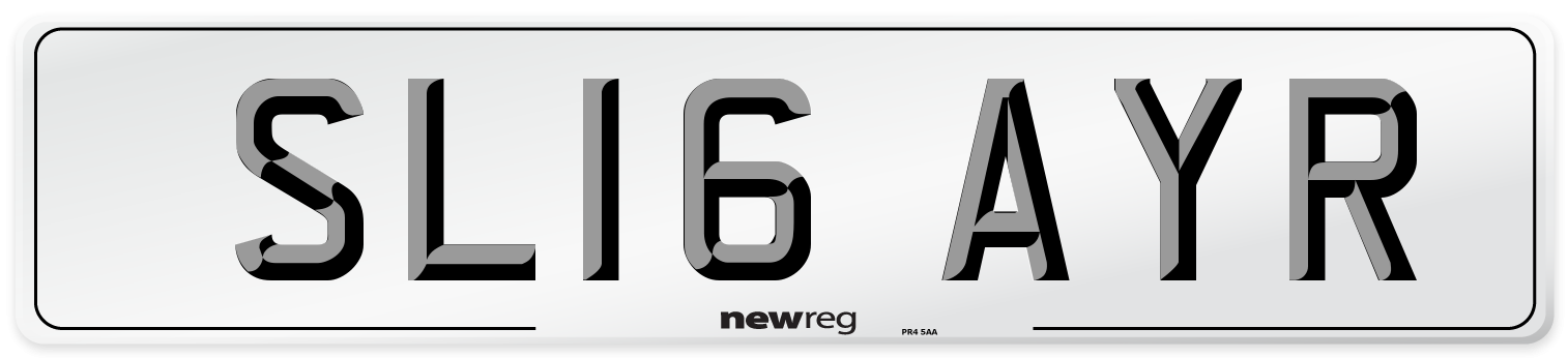 SL16 AYR Number Plate from New Reg